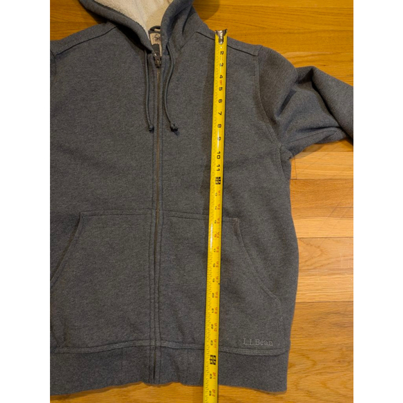L.L.Bean Katahdin Ironworks Gray Sherpa Lined Full Zip Hoodie Size Small - Picture 6 of 10